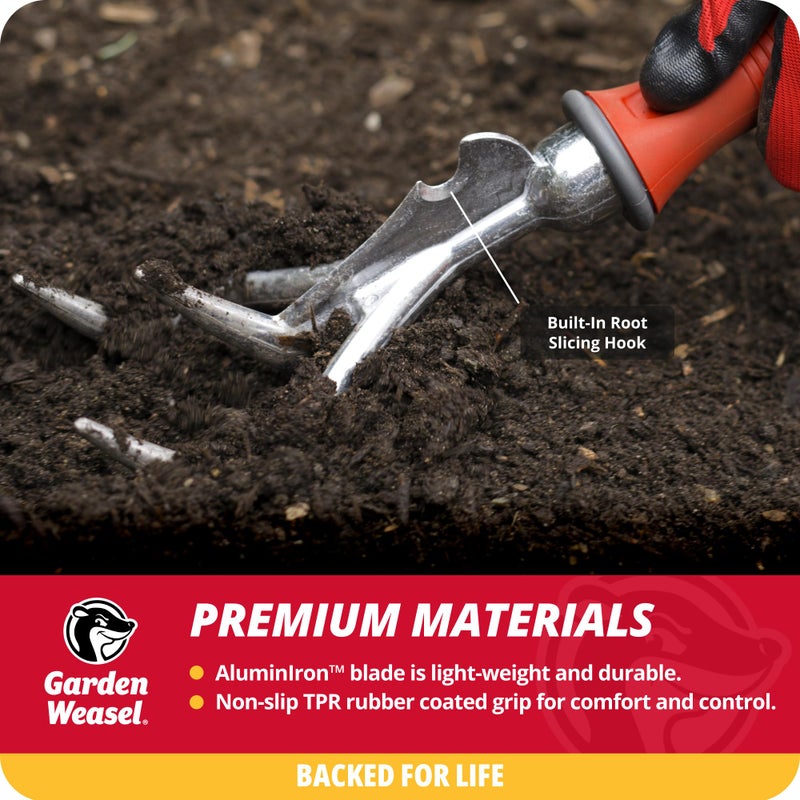 Garden Weasel 3-Piece Hand Tool Combo Set | Trowel, Transplanter and Cultivator | Heavy Duty Lawn and Garden Set, Digging, Planting, and Weeding | 91370-Q - Image 4